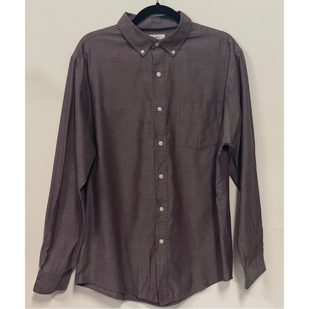 Men's Croft & Barrow Easy Care Long Sleeve Button Down Shirt Plum Size L